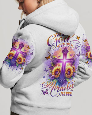When God Steps In Miracles Happen Women's All Over Print Shirt - Yhln1706243