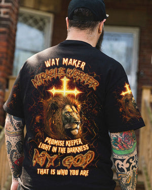 Way Maker Miracle Worker Cross Lion Men's All Over Print Shirt - Yhln1903244