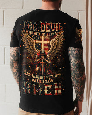 The Devil Caught Me With My Head Down Men's All Over Print Shirt - Yhln2407254