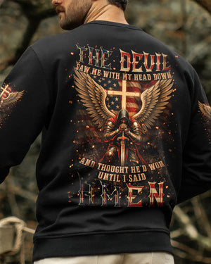 The Devil Caught Me With My Head Down Men's All Over Print Shirt - Yhln2407254
