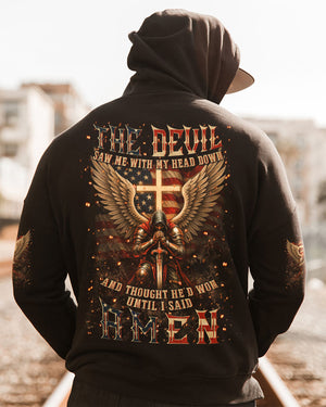 The Devil Caught Me With My Head Down Men's All Over Print Shirt - Yhln2407254