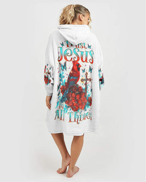Trust Jesus In All Things Cardinal Sherpa Blanket Hoodie - Tlnz1411242