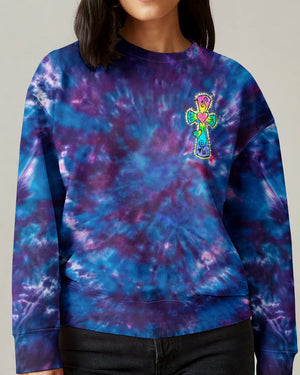 I Can Do All Things Through Christ Colorful Faith Cross Swirl Women's All Over Print Shirt - KM0904263