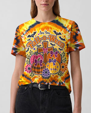 Fall For Jesus Cross Pumpkin Faith Shirt Women's All Over Print - RI2207262
