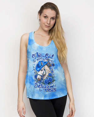 This Girl Runs On Jesus And Horses Women's All Over Print Shirt - Tlhg0307263