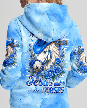 This Girl Runs On Jesus And Horses Women's All Over Print Shirt - Tlhg0307263