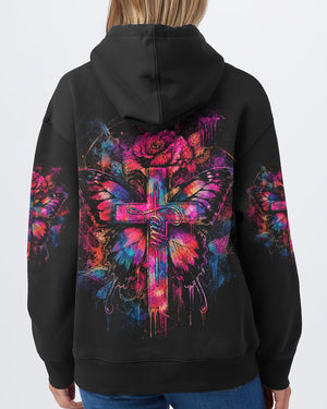 Faith Butterfly Rose Cross Women's All Over Print - Tlhg0805263