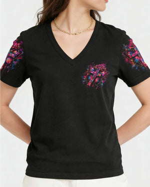 Faith Butterfly Rose Cross Women's All Over Print - Tlhg0805263