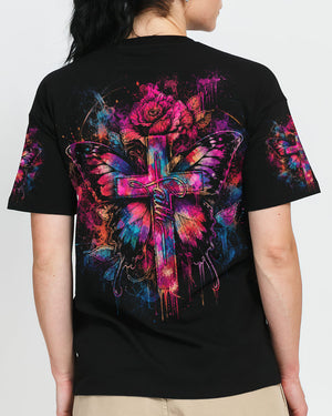 Faith Butterfly Rose Cross Women's All Over Print - Tlhg0805263