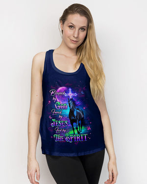 Blessed By God Loved By Jesus Horse Women's All Over Print Shirt - Tlhg1203261