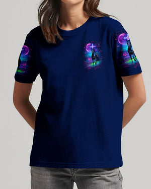 Blessed By God Loved By Jesus Horse Women's All Over Print Shirt - Tlhg1203261