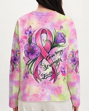 Courage Strength Faith Breast Cancer Awareness Women's All Over Print - Tlhg2407262