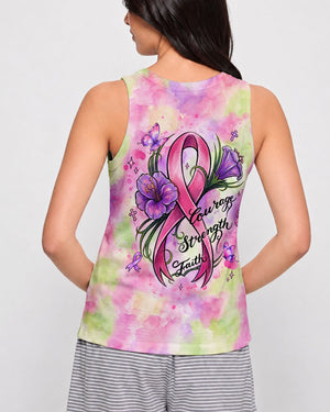 Courage Strength Faith Breast Cancer Awareness Women's All Over Print - Tlhg2407262