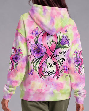 Courage Strength Faith Breast Cancer Awareness Women's All Over Print - Tlhg2407262