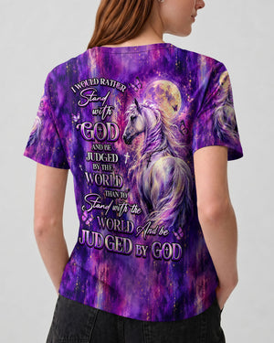 I Would Rather Stand With God Horse Women's All Over Print Shirt - Tlhg3006261