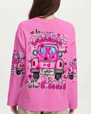 In October We Wear Pink Breast Cancer Awareness Women's All Over Print Shirt - Tlhn2407262