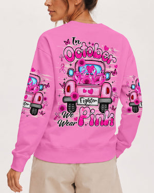 In October We Wear Pink Breast Cancer Awareness Women's All Over Print Shirt - Tlhn2407262