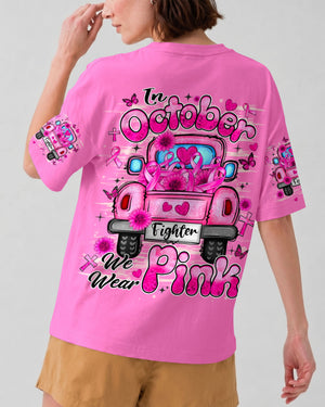 In October We Wear Pink Breast Cancer Awareness Women's All Over Print Shirt - Tlhn2407262