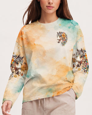 This Girl Runs On Jesus And Horses Women's All Over Print Shirt - Tlno0308264