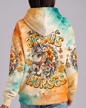 This Girl Runs On Jesus And Horses Women's All Over Print Shirt - Tlno0308264