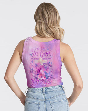 I Believe In God Flower Cross Women's All Over Print Shirt - Tlno0312243