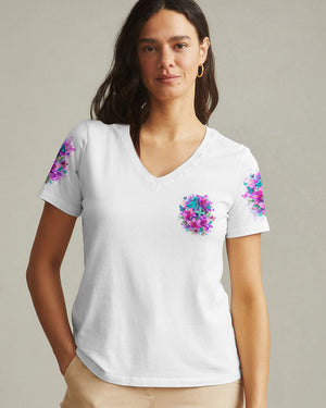Blessed By God Loved By Jesus Lion Lilies Women's All Over Print Shirt - Tlno0410251