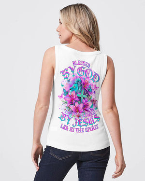 Blessed By God Loved By Jesus Lion Lilies Women's All Over Print Shirt - Tlno0410251