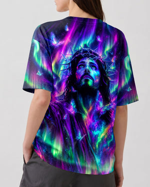 Jesus In Cosmic Light Aurora Women's All Over Print Shirt - Tlno0807262