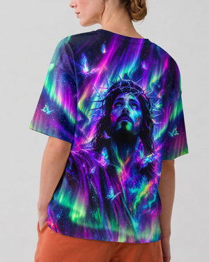 Jesus In Cosmic Light Aurora Women's All Over Print Shirt - Tlno0807262