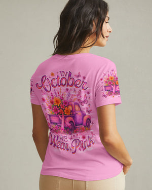 In October We Wear Pink Truck Women's All Over Print Shirt - Tlno0808252