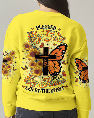 Blessed By God Loved By Jesus Butterflies Women's All Over Print Shirt - Tlno0909251