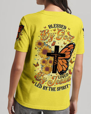 Blessed By God Loved By Jesus Butterflies Women's All Over Print Shirt - Tlno0909251
