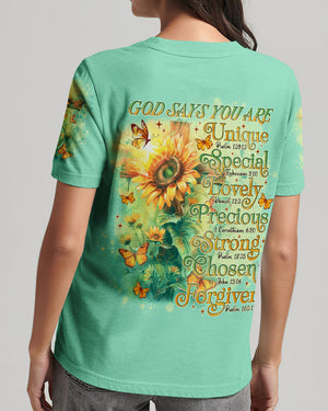 God Says You Are Sunflower Women's All Over Print Shirt - Tlno1103243