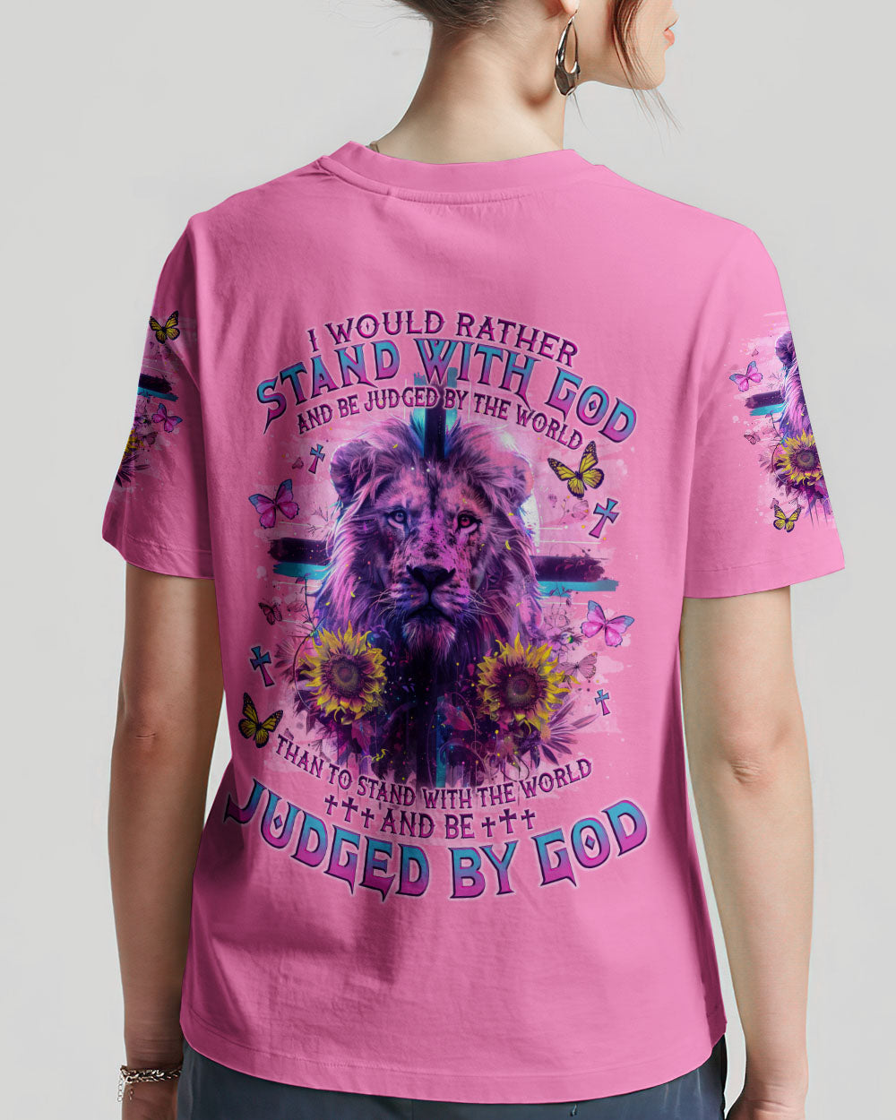 I Would Rather Stand With God Lion Women's All Over Print Shirt - Tlno1304244