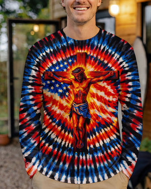 Jesus On The Cross Swirl Men's All Over Print Shirt - Tlno1703261
