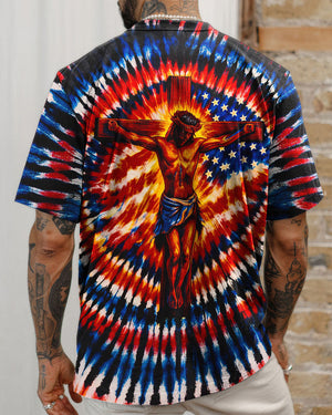 Jesus On The Cross Swirl Men's All Over Print Shirt - Tlno1703261
