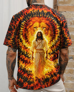 Jesus And Lion Swirl Men's All Over Print Shirt - Tlno2503261