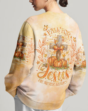 Fall For Jesus He Never Leaves Women's All Over Print Shirt - Tlno2507241