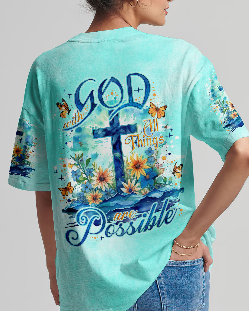 With God All Things Are Possible Women's All Over Print Shirt - Tlno2604244