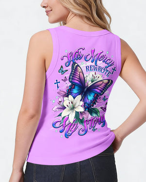 His Mercy Rewrote My Story Butterfly Women's All Over Print Shirt - Tlnt0312251