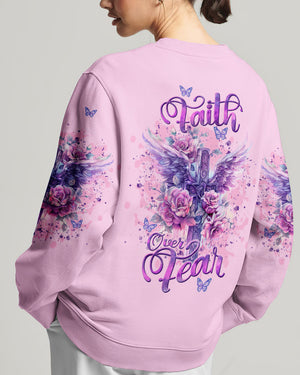 Faith Over Fear Cross Wings Women's All Over Print Shirt - Tlnt0403244