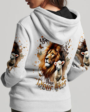 Let Your Faith Be Bigger Than Your Fear Lion Lamb Women's All Over Print Shirt - Tlnt0409252
