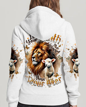 Let Your Faith Be Bigger Than Your Fear Lion Lamb Women's All Over Print Shirt - Tlnt0409252