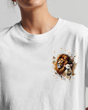 Let Your Faith Be Bigger Than Your Fear Lion Lamb Women's All Over Print Shirt - Tlnt0409252
