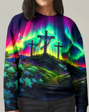 Cross Glowing Aurora Women's All Over Print Shirt - Tlnt0607263