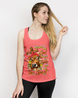 Blessed By God Highland Cow Women's All Over Print Shirt - Tlnt0607264