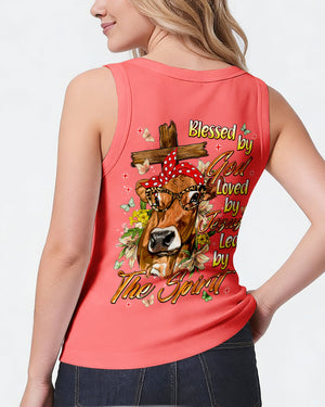 Blessed By God Highland Cow Women's All Over Print Shirt - Tlnt0607264