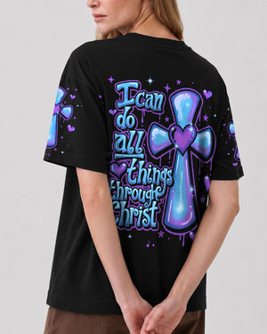I Can Do All Things Through Christ Neon Women's All Over Print Shirt - Tlnt1007262