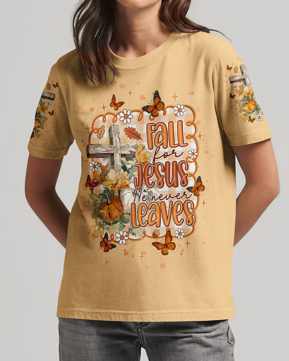 Fall For Jesus Autumn Women's All Over Print Shirt - Tlnt1407252