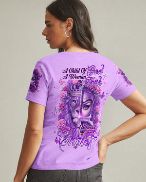 A Child Of God A Woman Of Faith Lion Warrior Women's All Over Print Shirt - Tlnt1601261